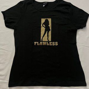Lucy Lawless (Xena) “Flawless” Black Large T-Shirt – Vintage Never Worn